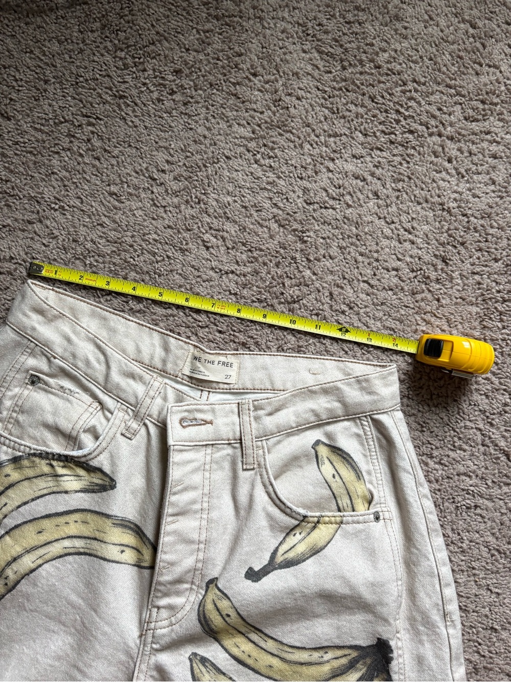 We The Free 'Go Bananas' Wide Leg Linen Pants — Natural with Yellow Banana Print - Picture 3 of 5